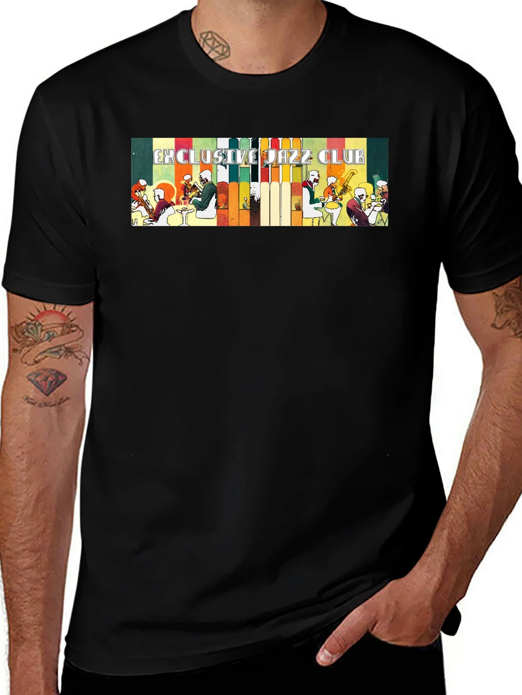 Exclusive Jazz Club Black Graphic T-Shirt