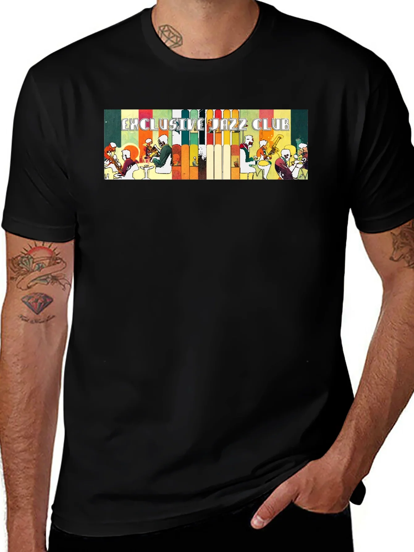 Exclusive Jazz Club Black Graphic T-Shirt