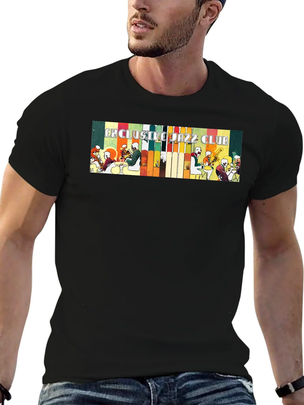 Exclusive Jazz Club Black Graphic T-Shirt