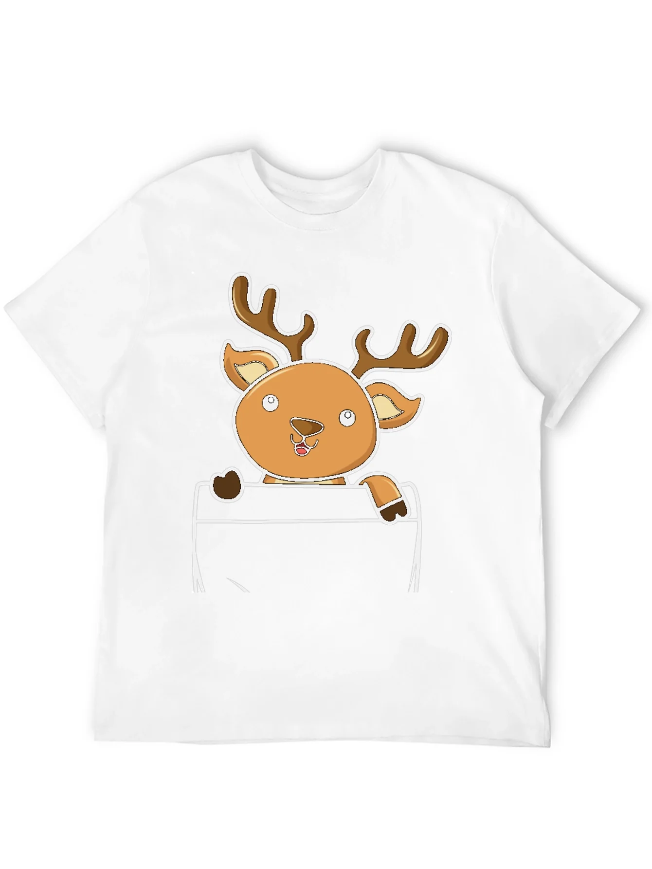 Cute Reindeer Pocket T-Shirt
