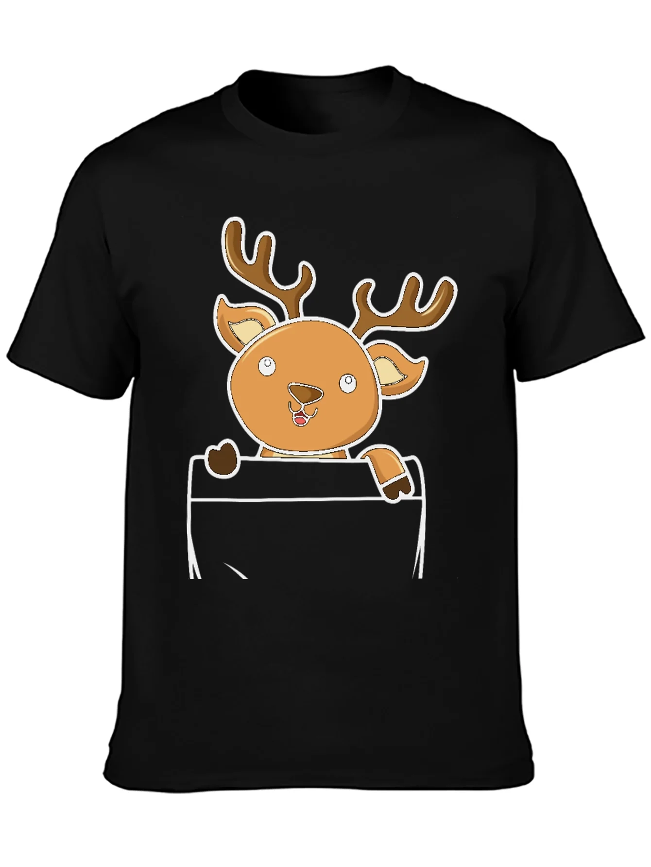 Cute Reindeer Pocket T-Shirt