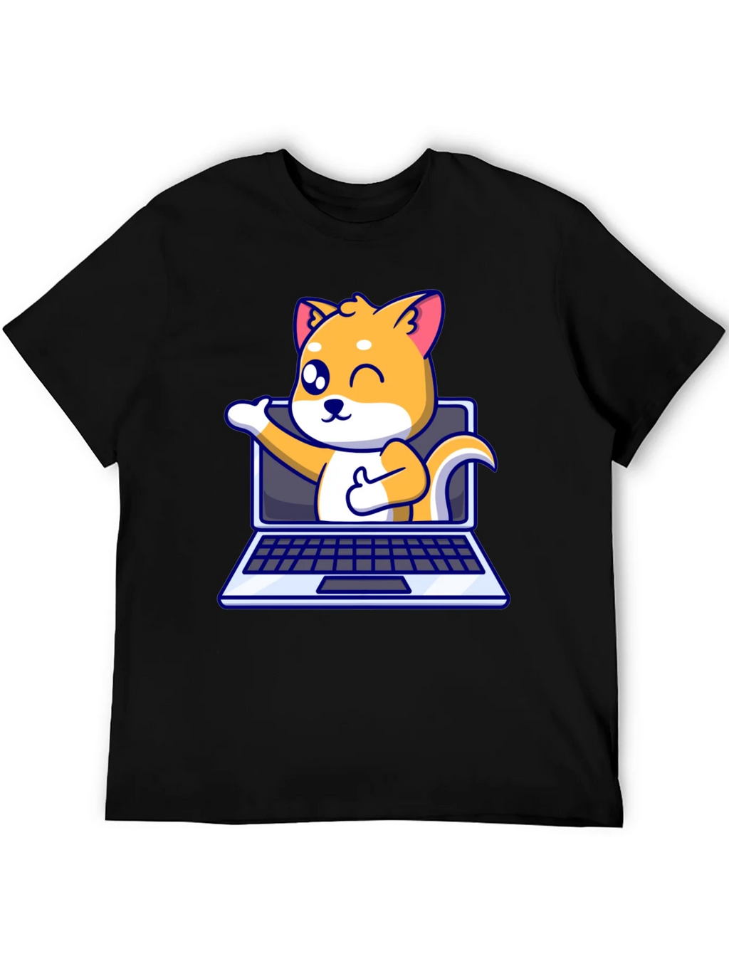 Funny Dog Laptop T-Shirt - Shiba Inu Lover Tee