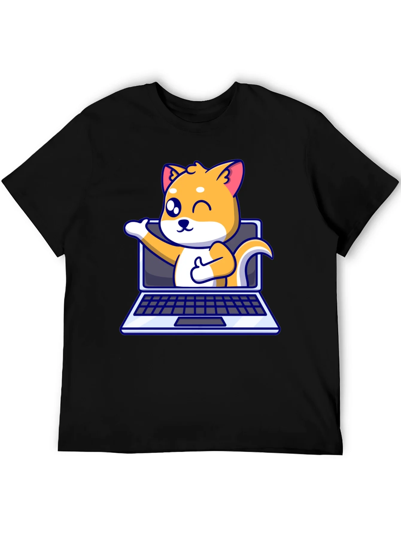 Funny Dog Laptop T-Shirt - Shiba Inu Lover Tee