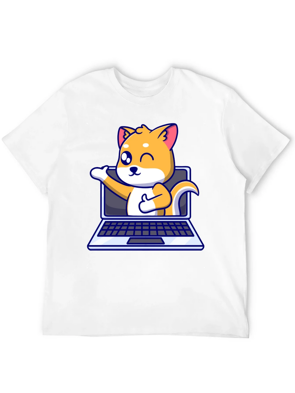 Funny Dog Laptop T-Shirt - Shiba Inu Lover Tee