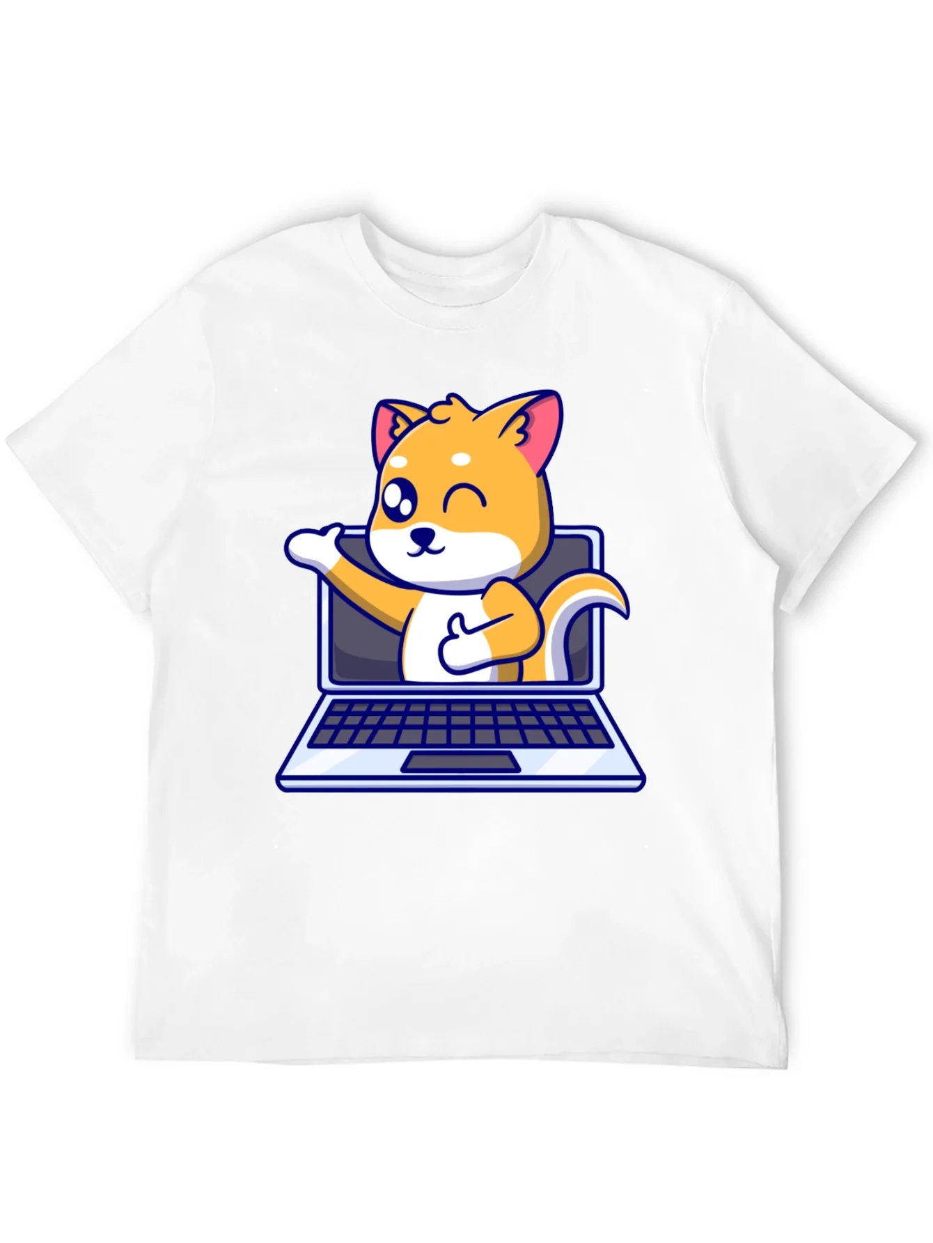 Funny Dog Laptop T-Shirt - Shiba Inu Lover Tee