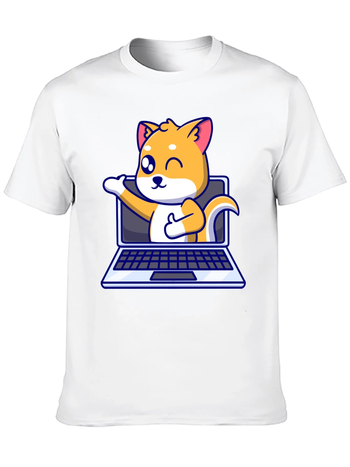 Funny Dog Laptop T-Shirt - Shiba Inu Lover Tee