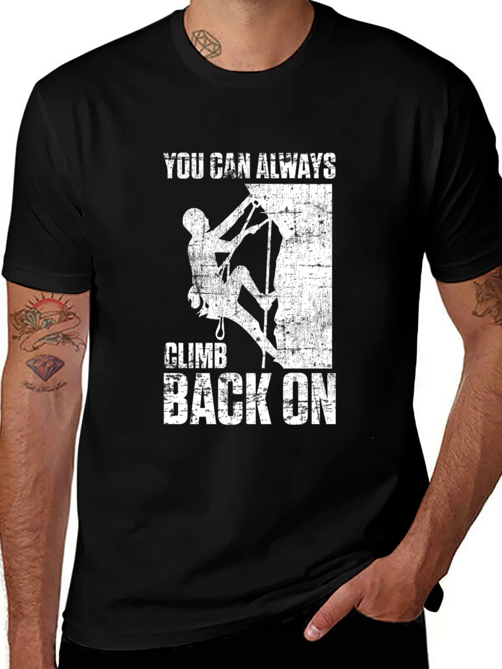 Climb Back On Graphic T-Shirt - Motivational Tee