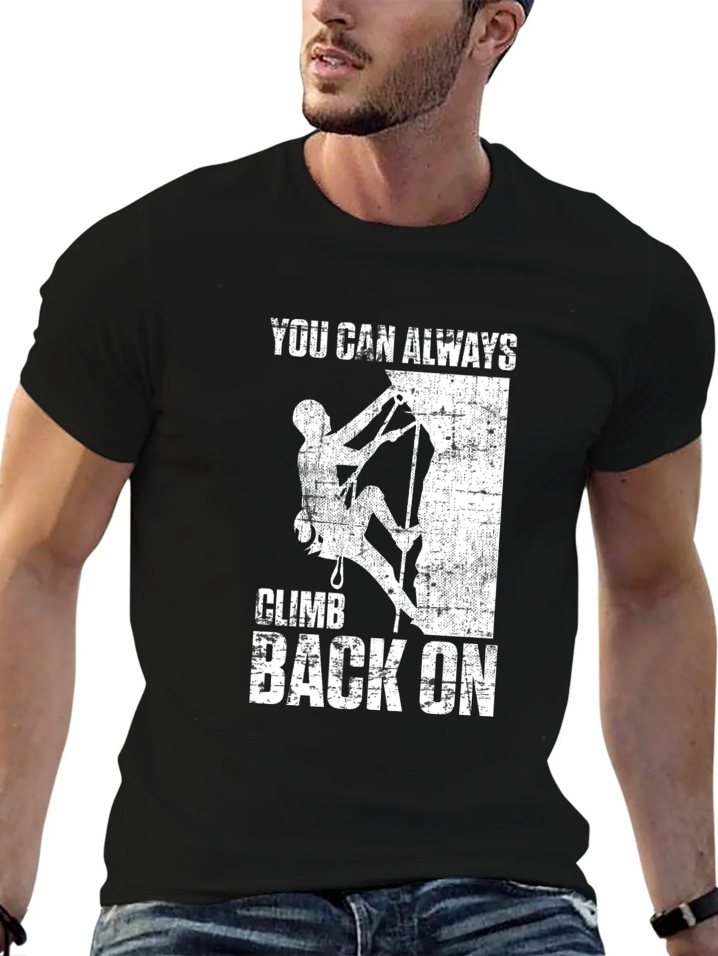 Climb Back On Graphic T-Shirt - Motivational Tee