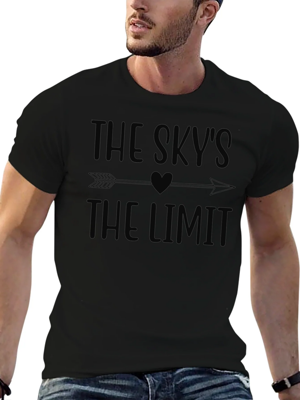 The Skys The Limit Black Graphic Tee
