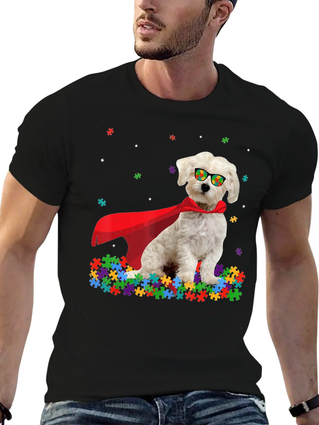 Autism Awareness Dog Graphic Tee