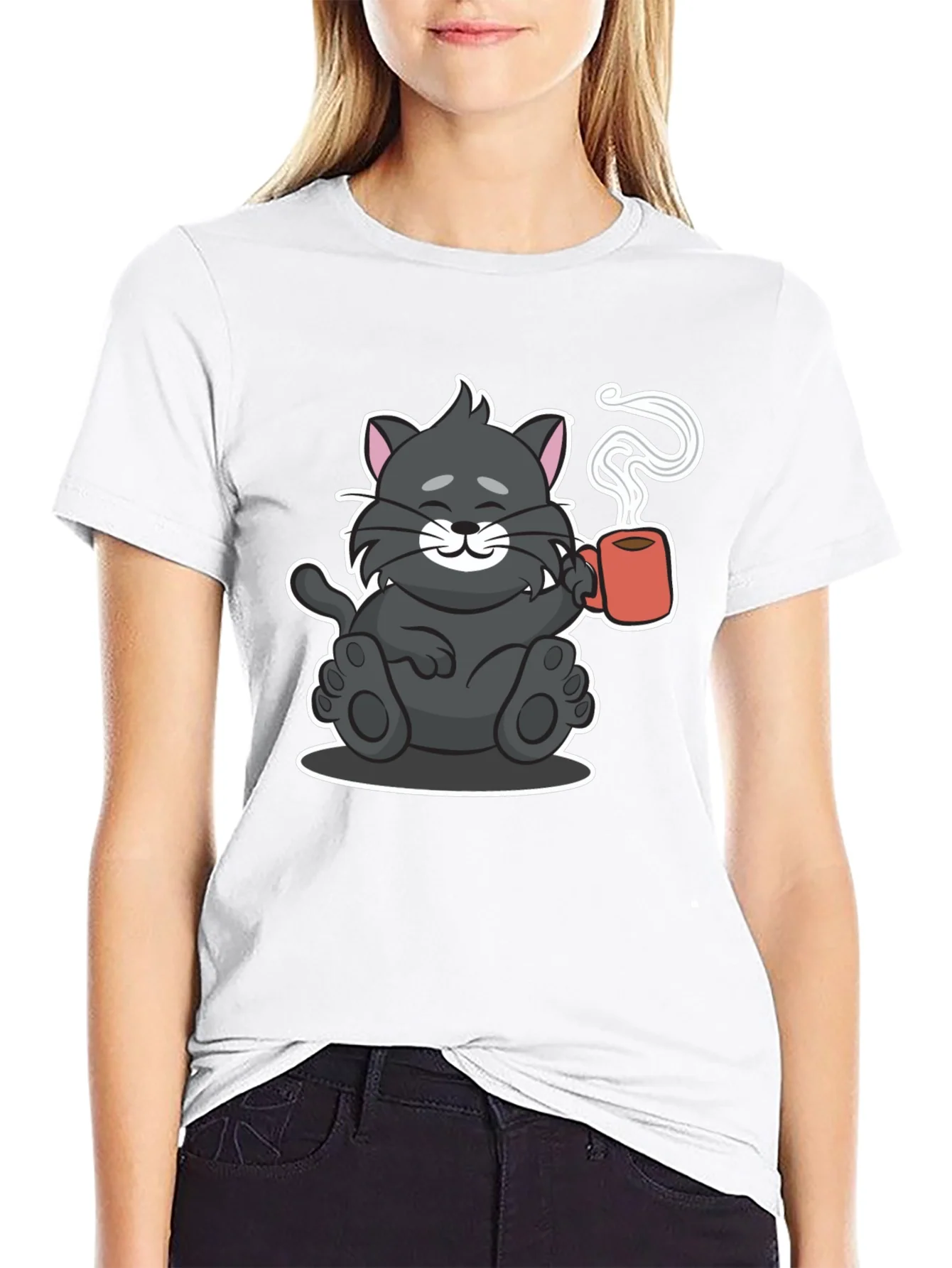 Cute Cat Coffee Lover T-Shirt