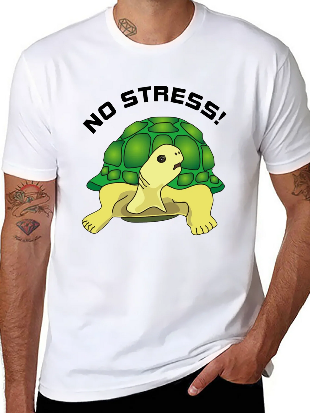 No Stress Turtle Graphic Tee - Relaxed Fit