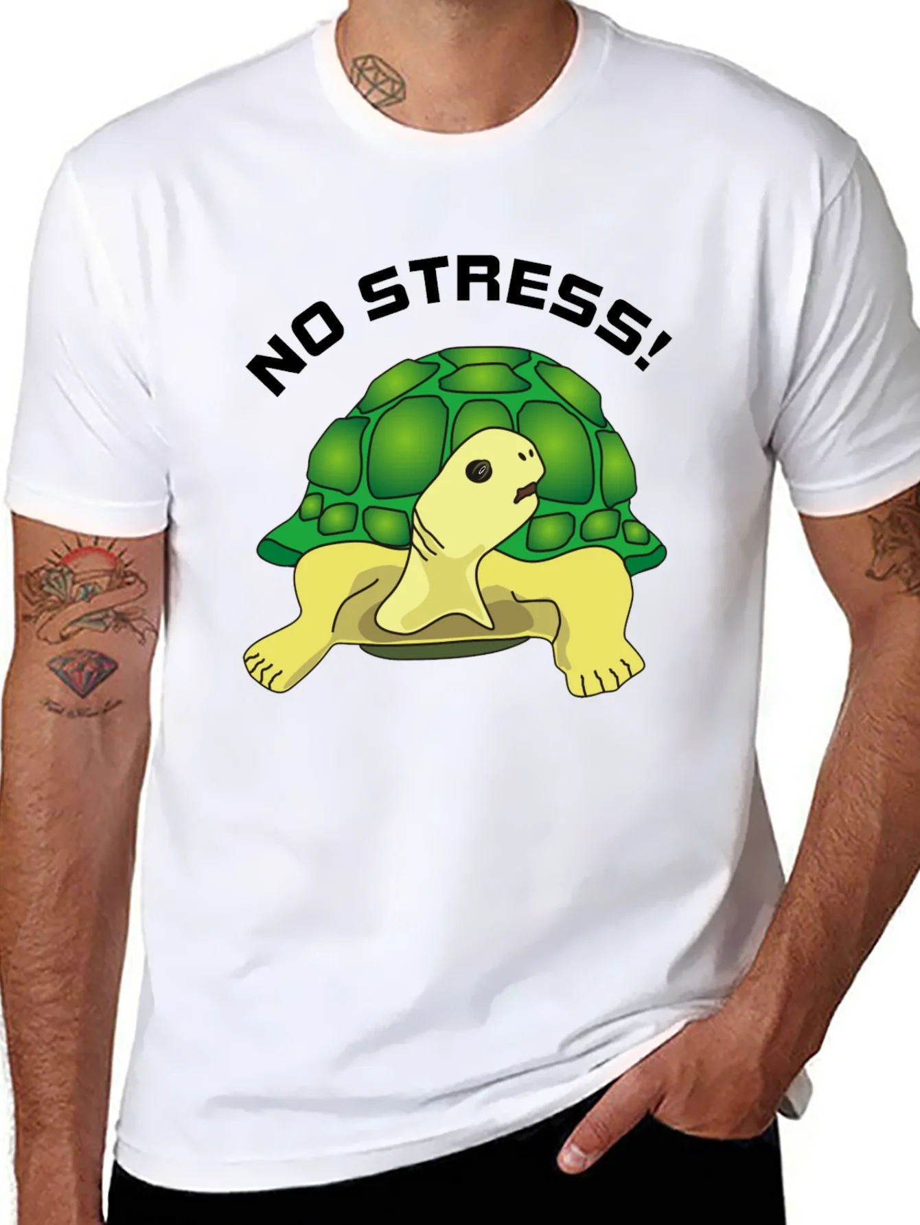No Stress Turtle Graphic Tee - Relaxed Fit