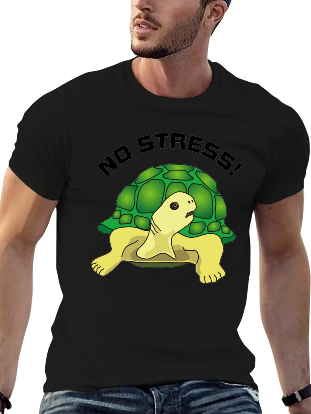 No Stress Turtle Graphic Tee - Relaxed Fit