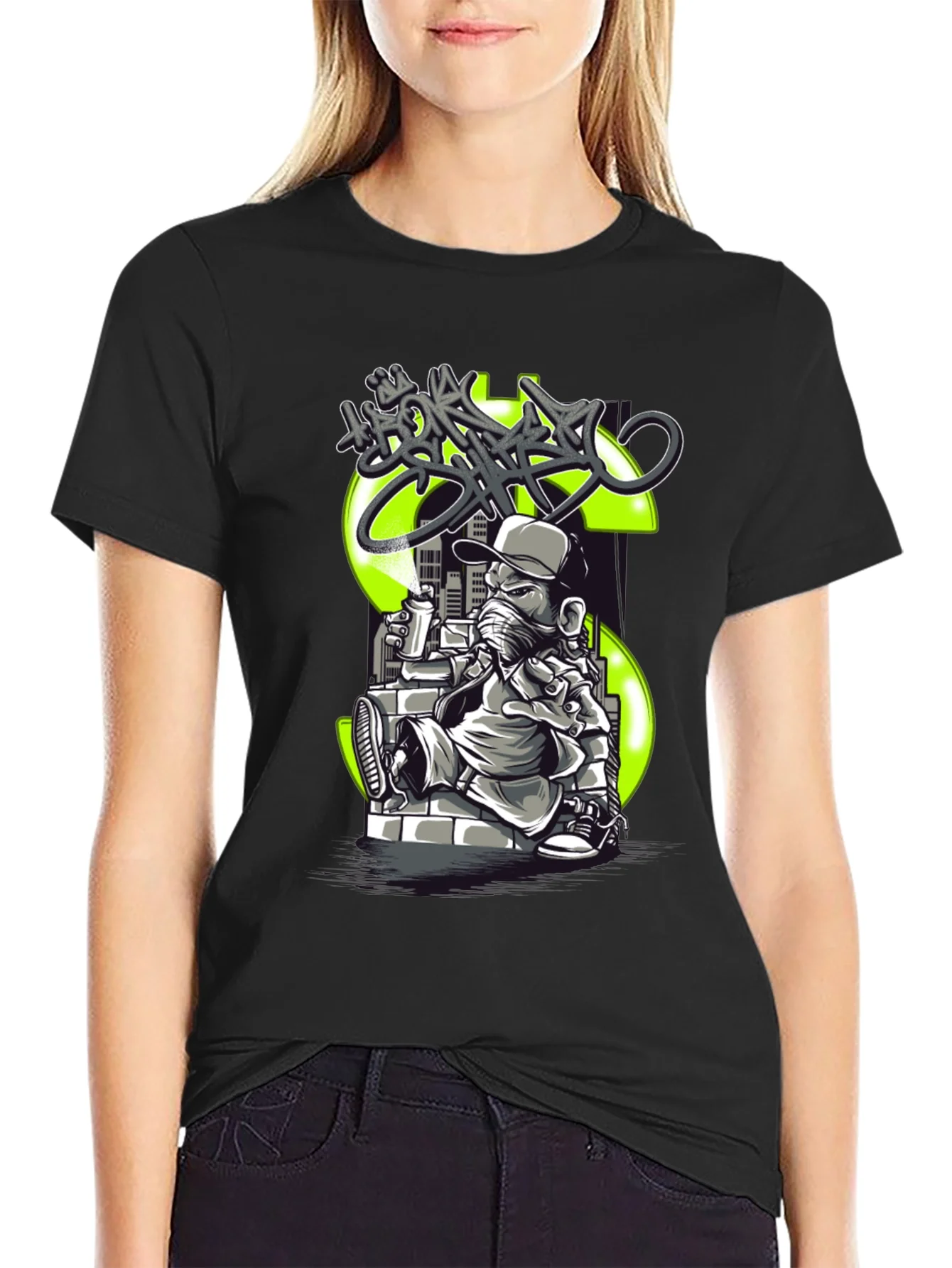 Urban Streetwear Tee - Money Graffiti Design