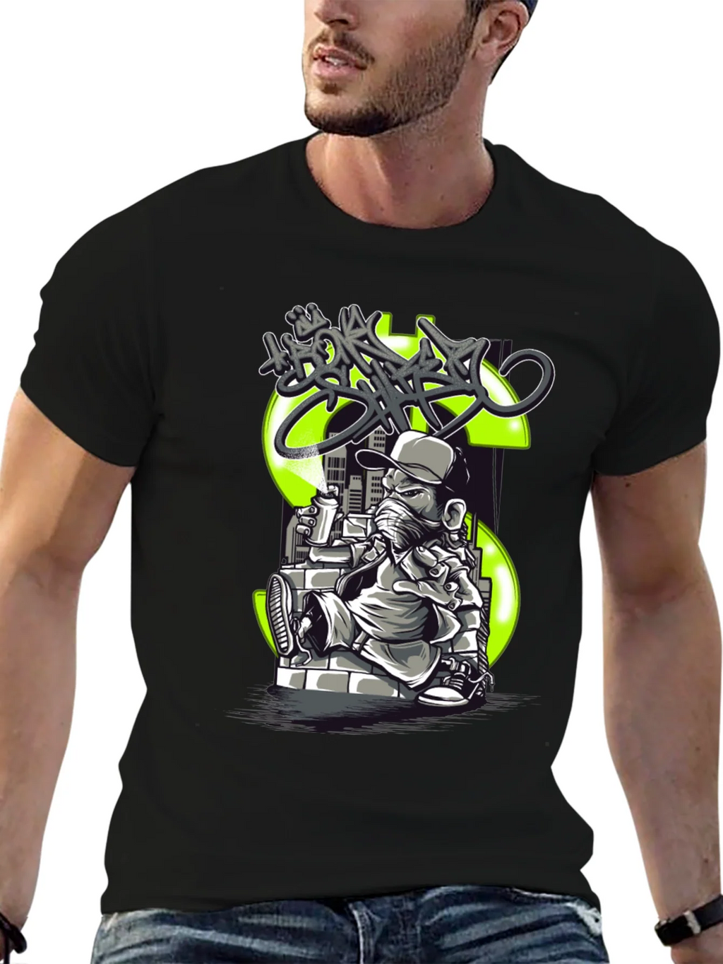 Urban Streetwear Tee - Money Graffiti Design