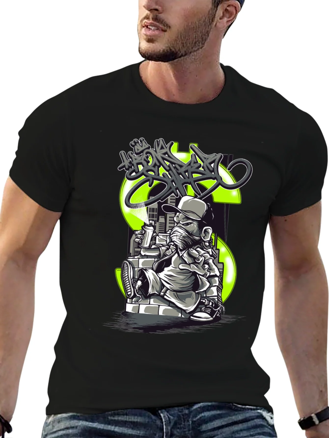 Urban Streetwear Tee - Money Graffiti Design