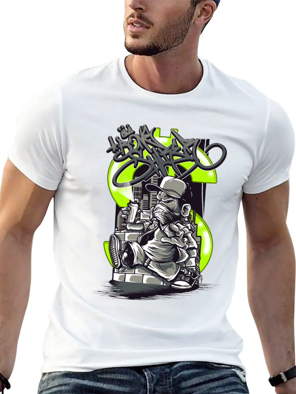 Urban Streetwear Tee - Money Graffiti Design