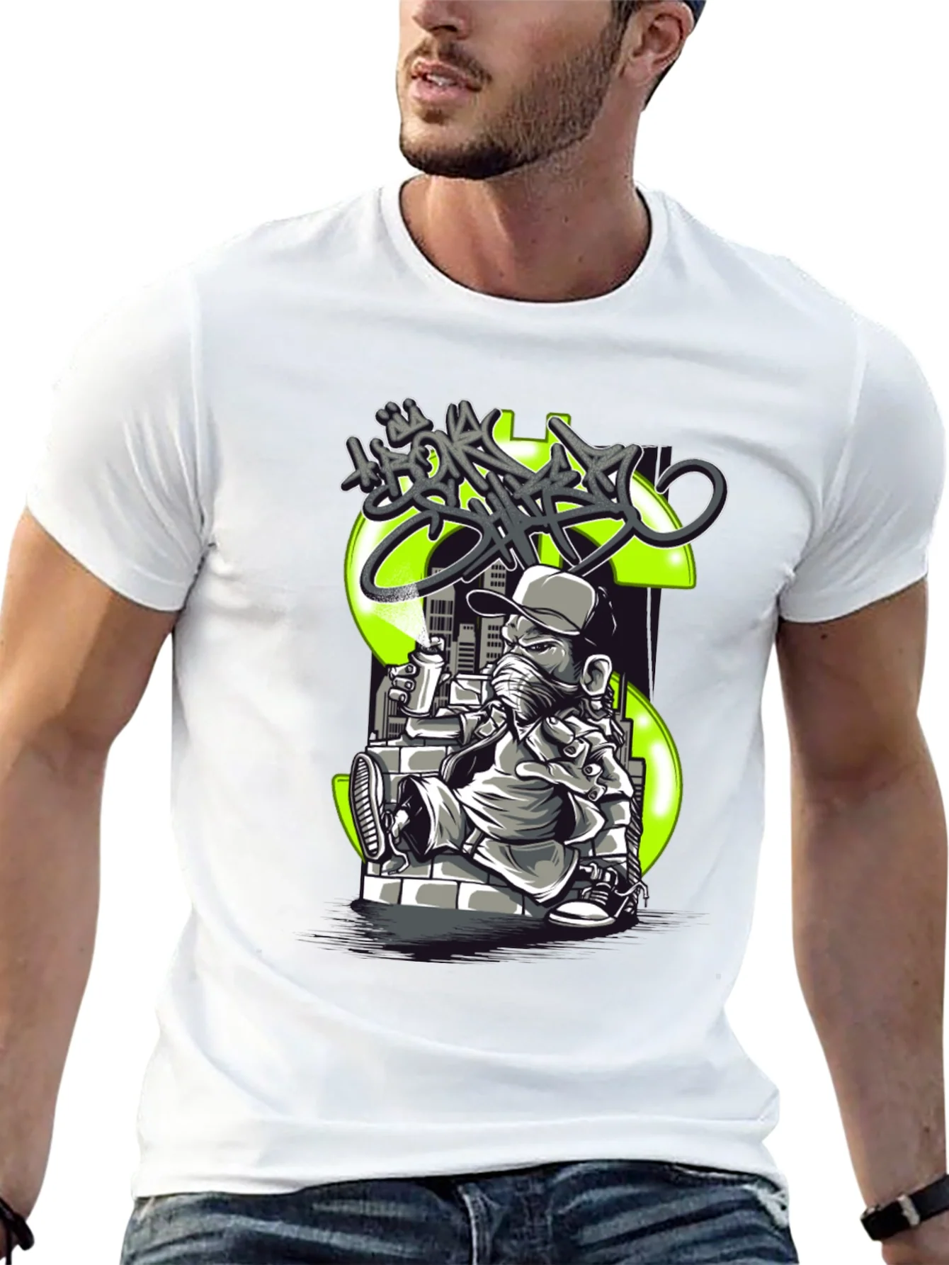 Urban Streetwear Tee - Money Graffiti Design