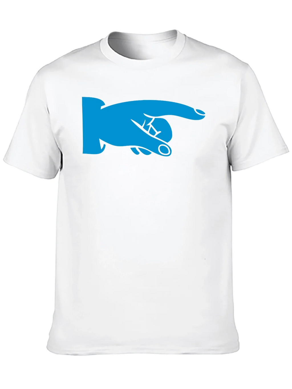 Pointing Finger Graphic Tee - Black Cotton Shirt
