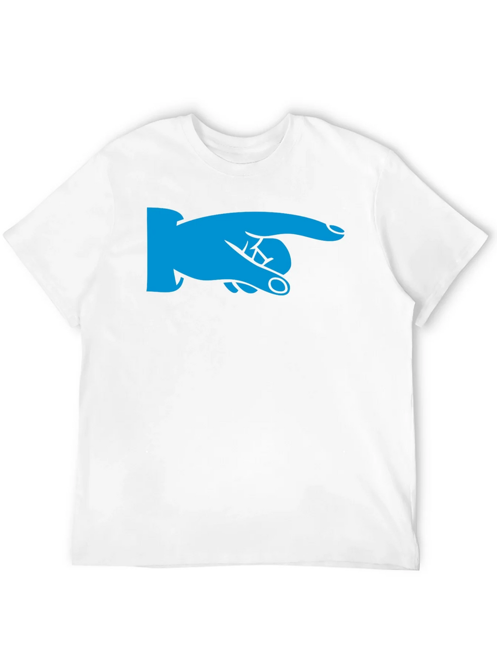 Pointing Finger Graphic Tee - Black Cotton Shirt