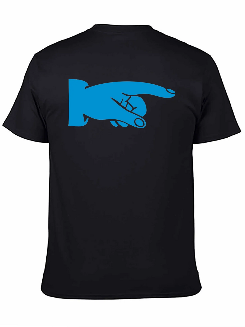 Pointing Finger Graphic Tee - Black Cotton Shirt