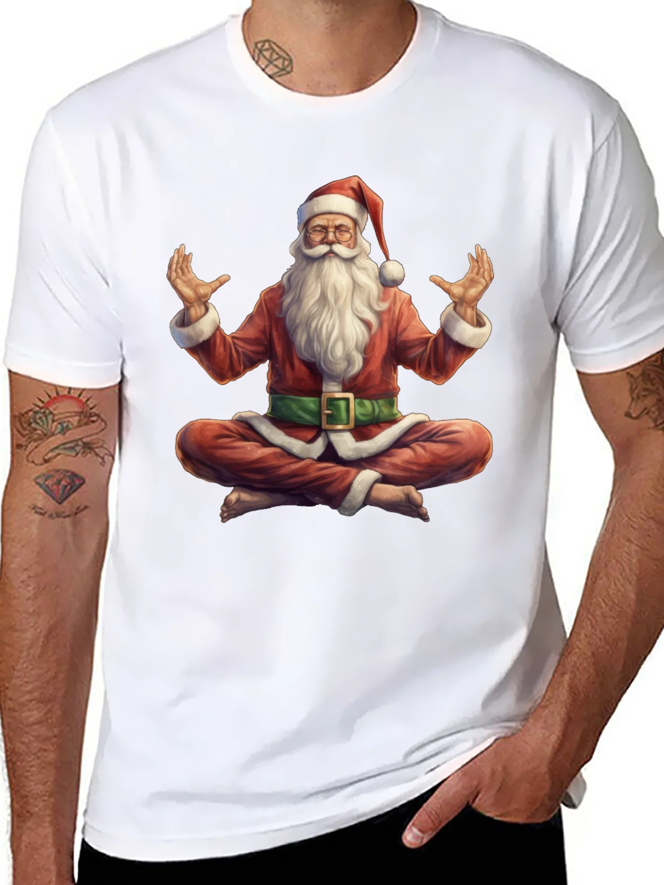 Zen Santa T-Shirt - Meditating Holiday Apparel