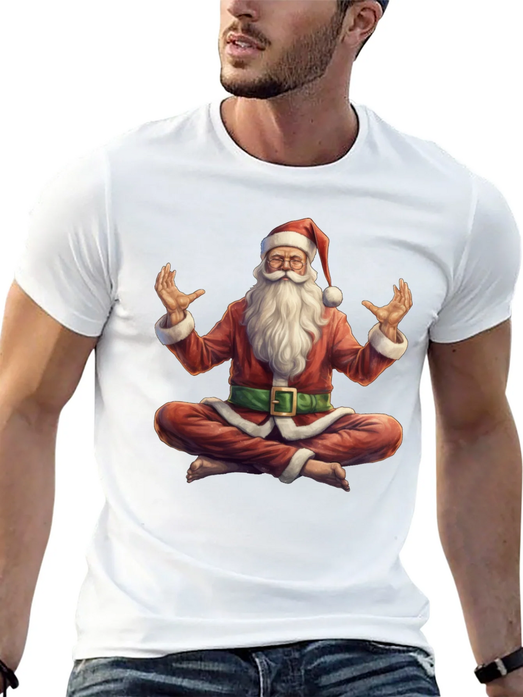 Zen Santa T-Shirt - Meditating Holiday Apparel