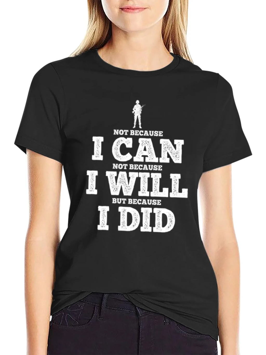 I Can I Will I Did Black Graphic Tee