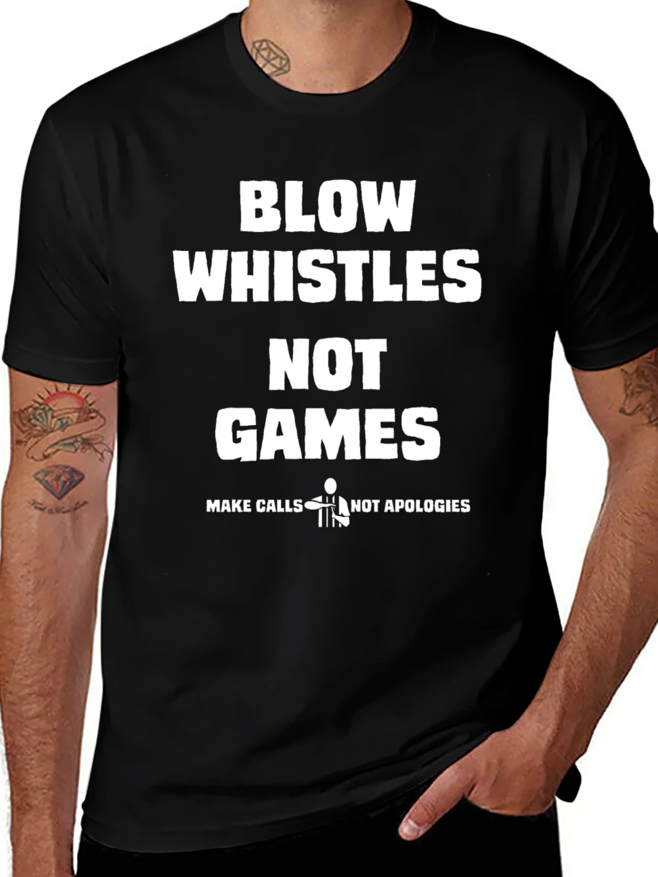 Blow Whistles Not Games Referee T-Shirt