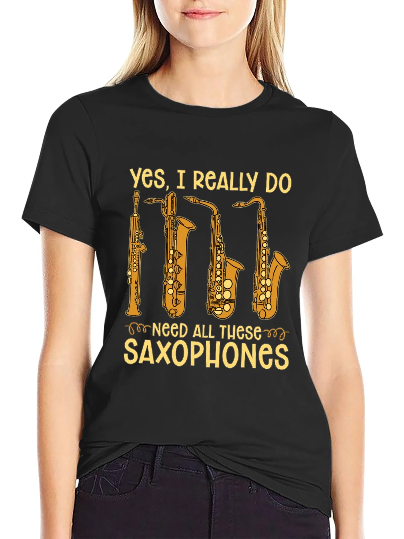 Saxophone Lover T-Shirt - Yes I Need All These Saxophones!