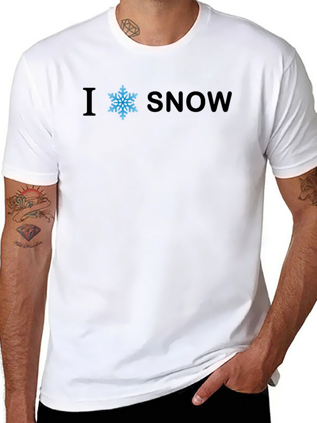 I Snowflake Snow T-Shirt - Black