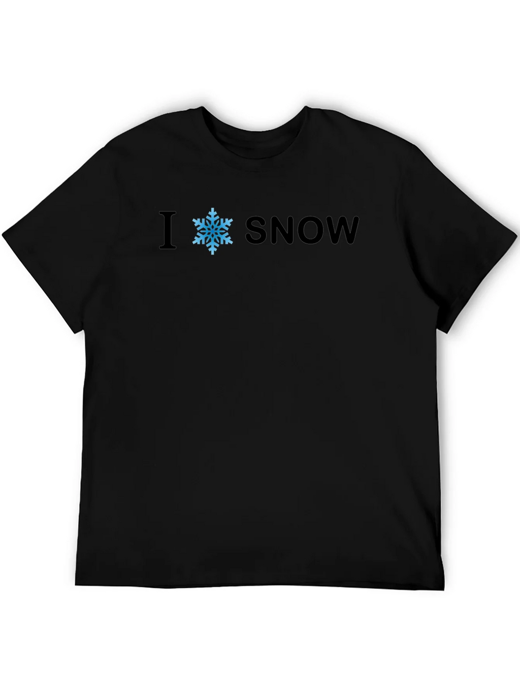 I Snowflake Snow T-Shirt - Black