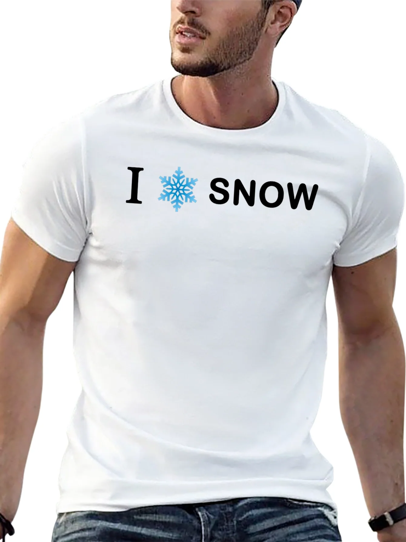 I Snowflake Snow T-Shirt - Black