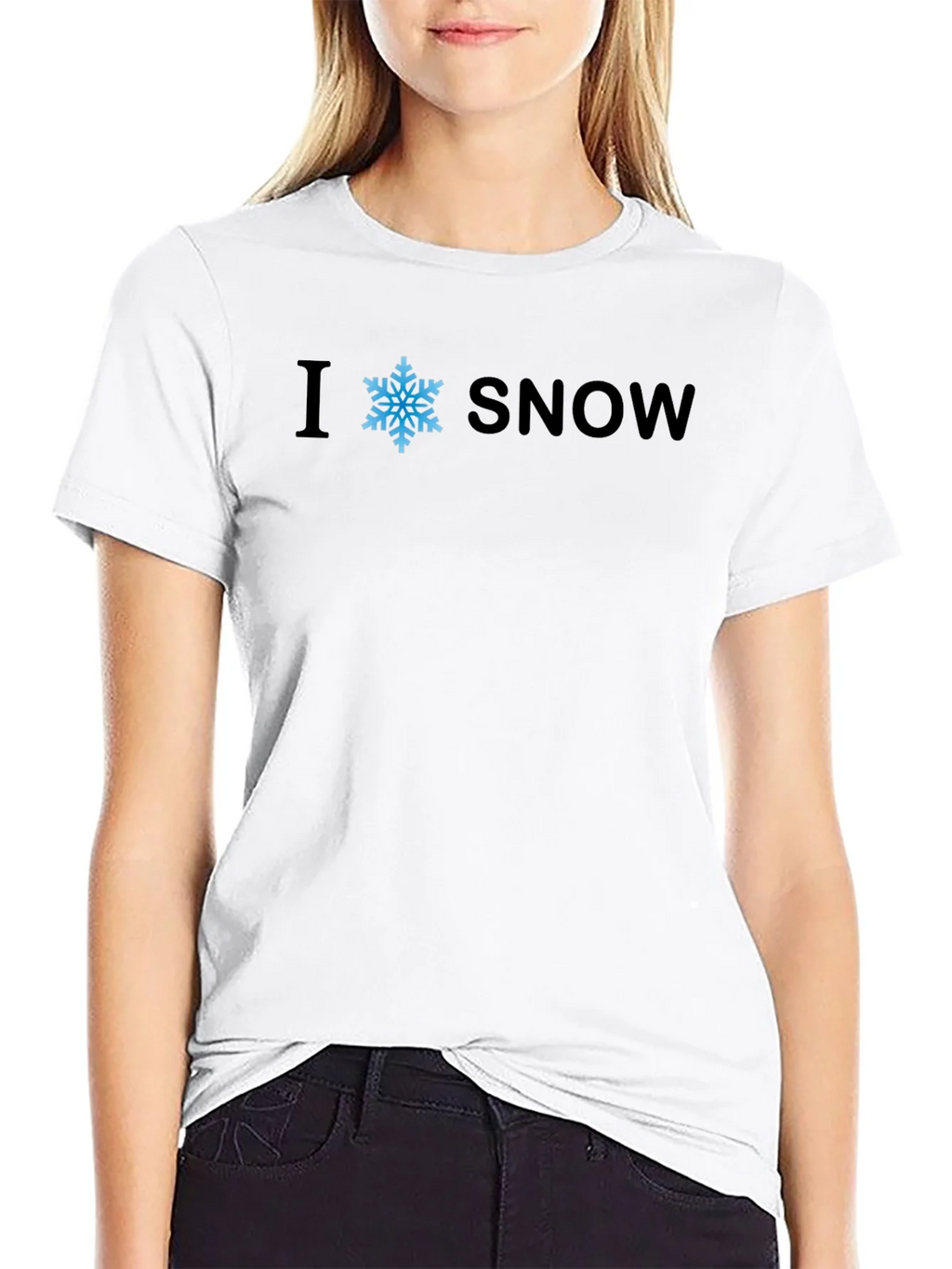 I Snowflake Snow T-Shirt - Black