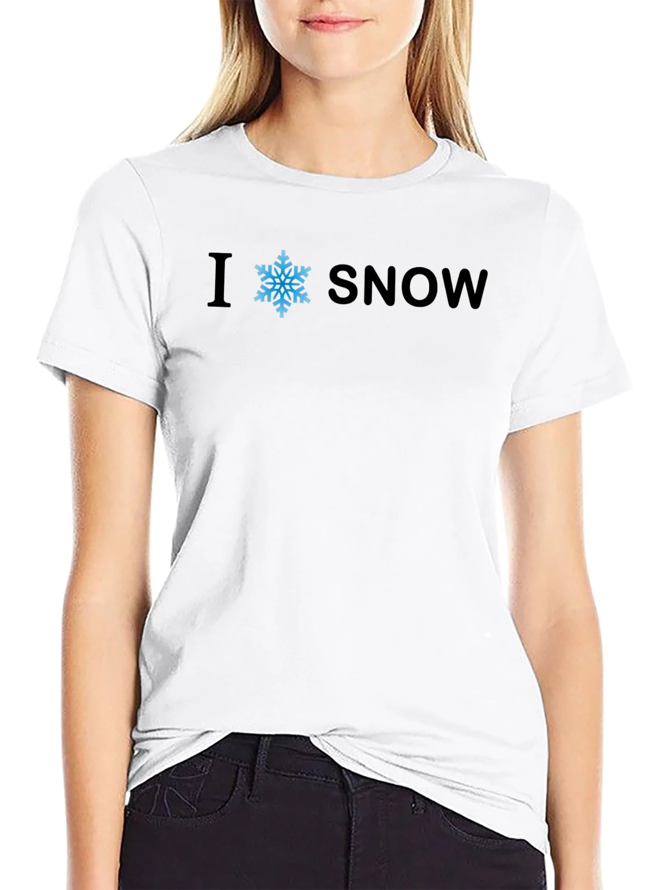 I Snowflake Snow T-Shirt - Black