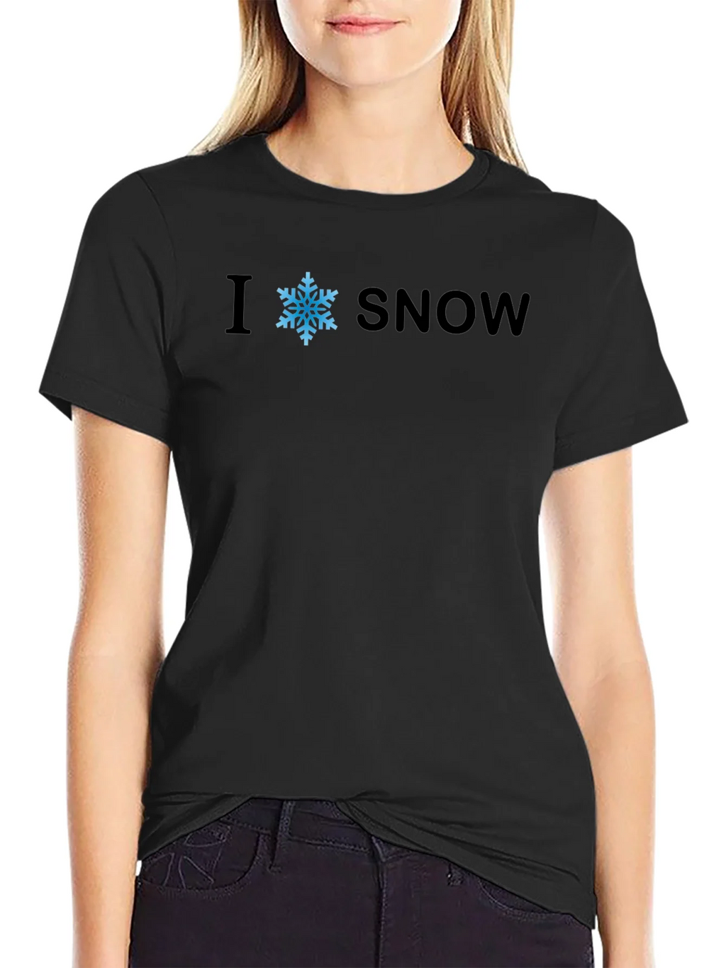 I Snowflake Snow T-Shirt - Black