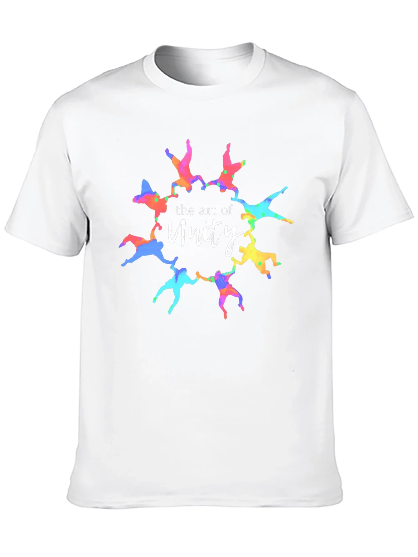 Unity Art Graphic Tee - Colorful People Circle Design