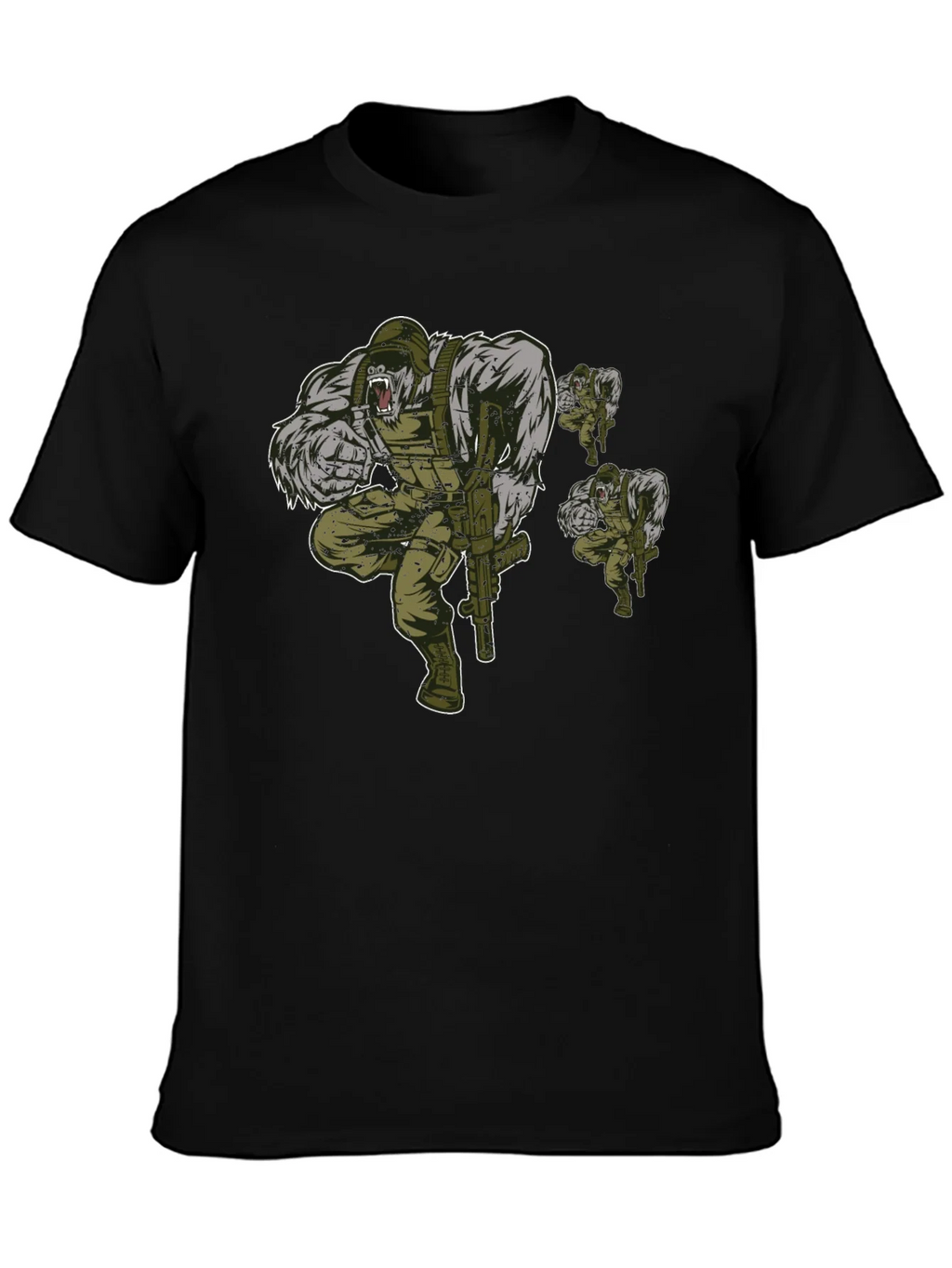 Gorilla Squad Graphic T-Shirt - Black Crew Neck