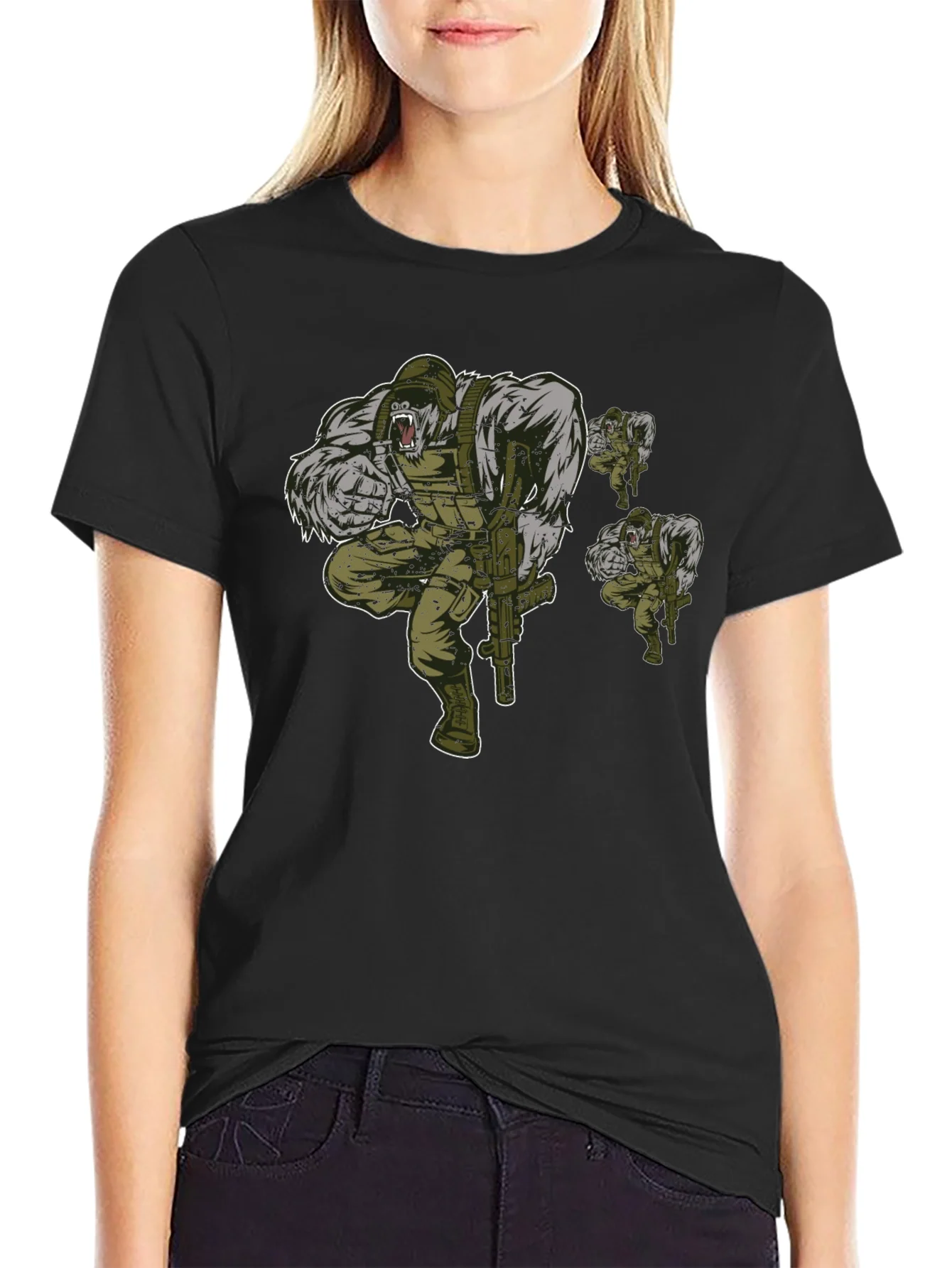 Gorilla Squad Graphic T-Shirt - Black Crew Neck