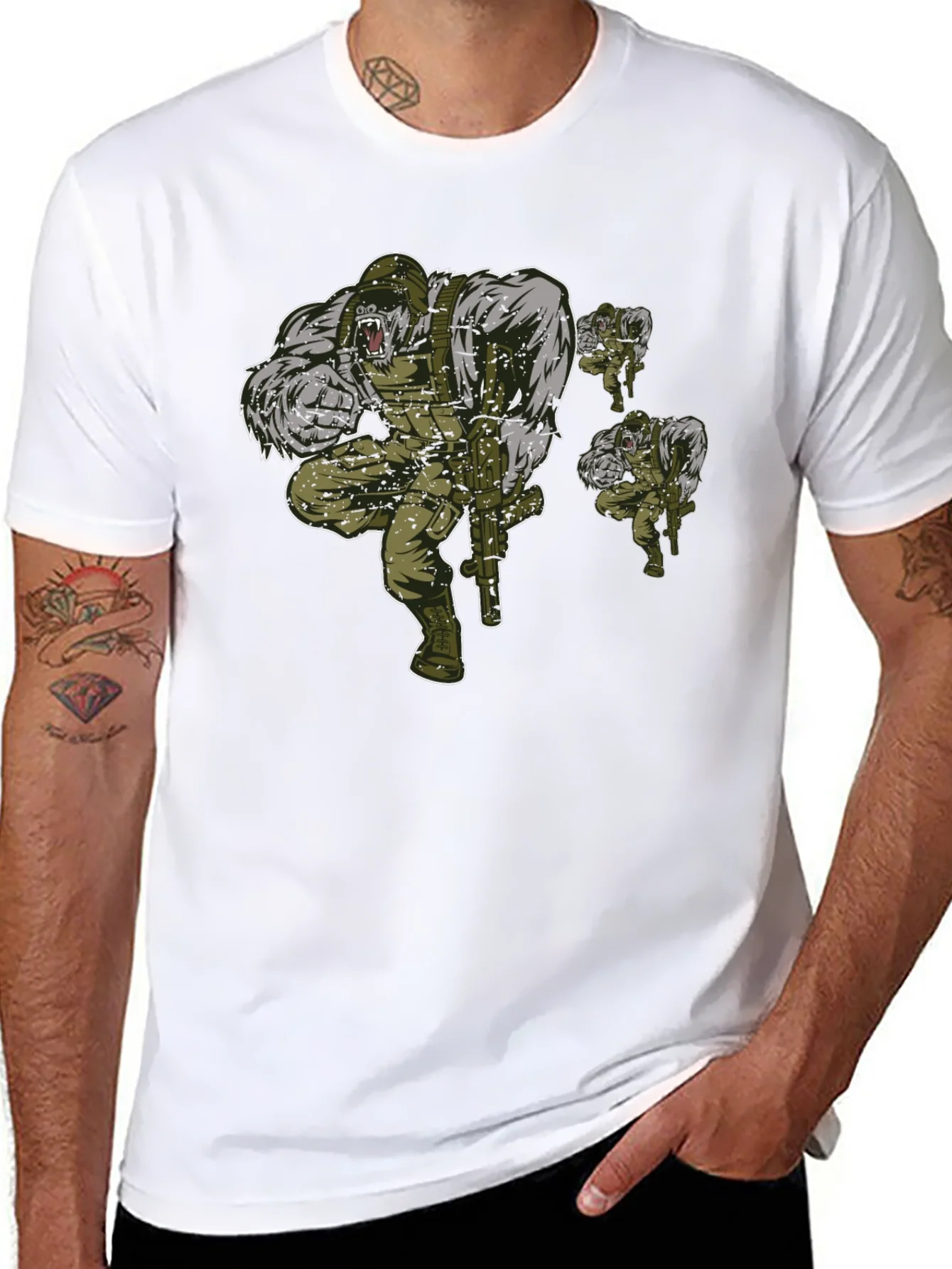 Gorilla Squad Graphic T-Shirt - Black Crew Neck
