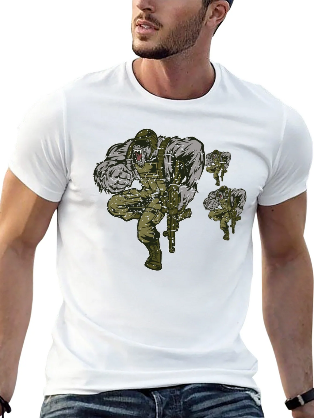 Gorilla Squad Graphic T-Shirt - Black Crew Neck
