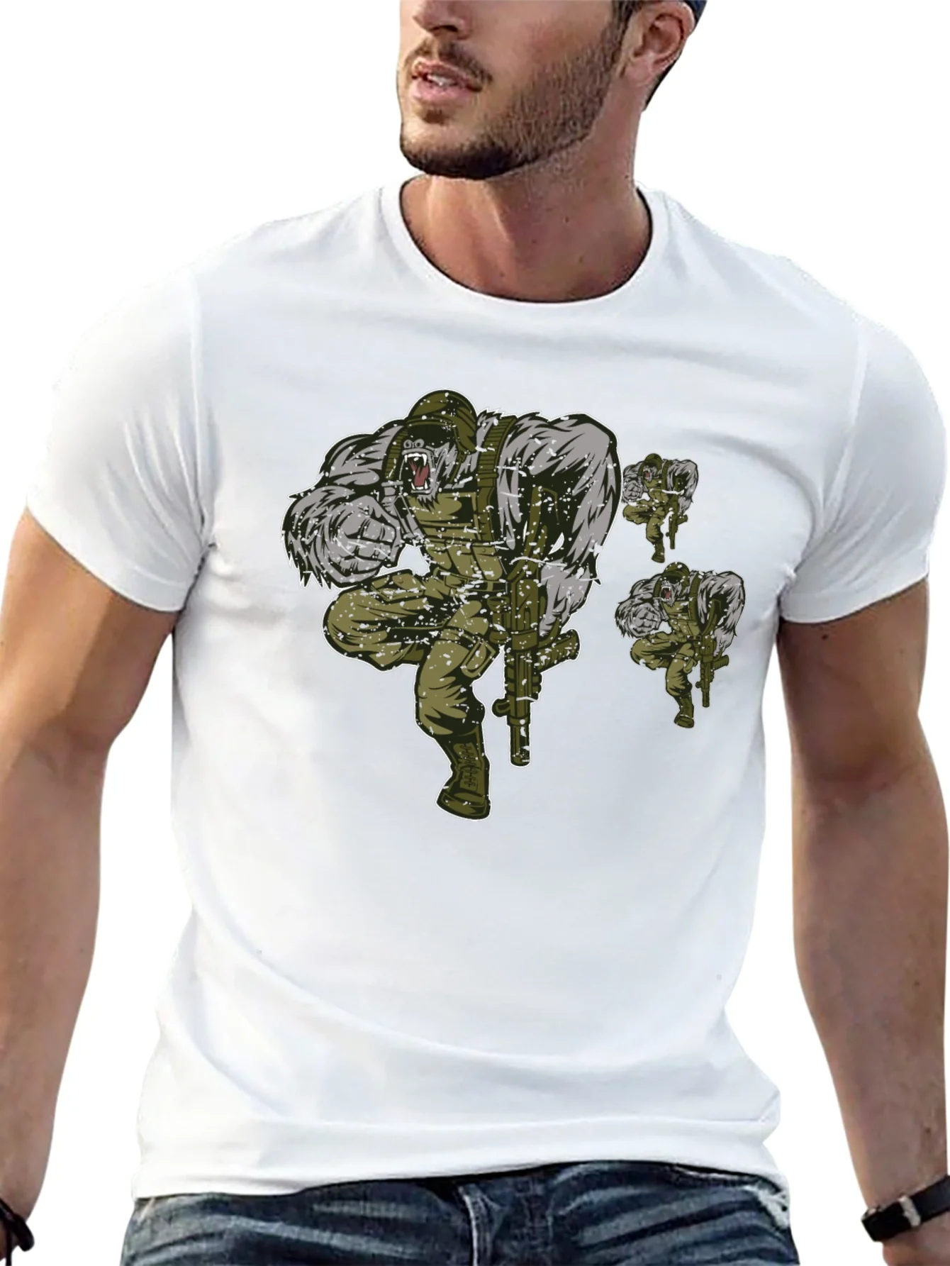 Gorilla Squad Graphic T-Shirt - Black Crew Neck