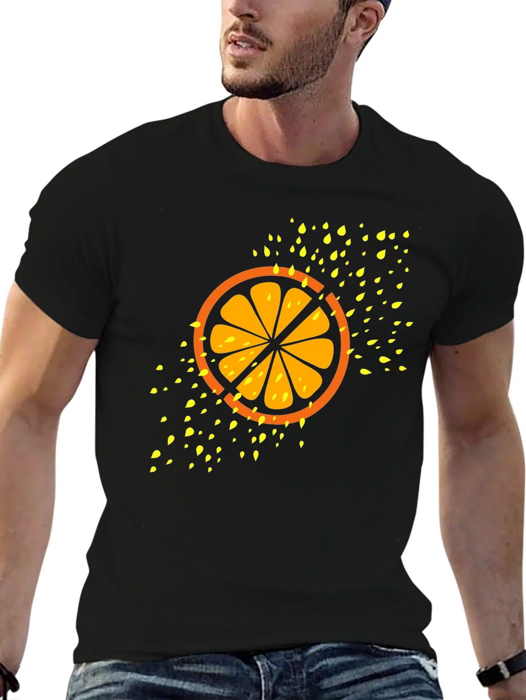 Citrus Slice Graphic Tee - Cool Fruit Design