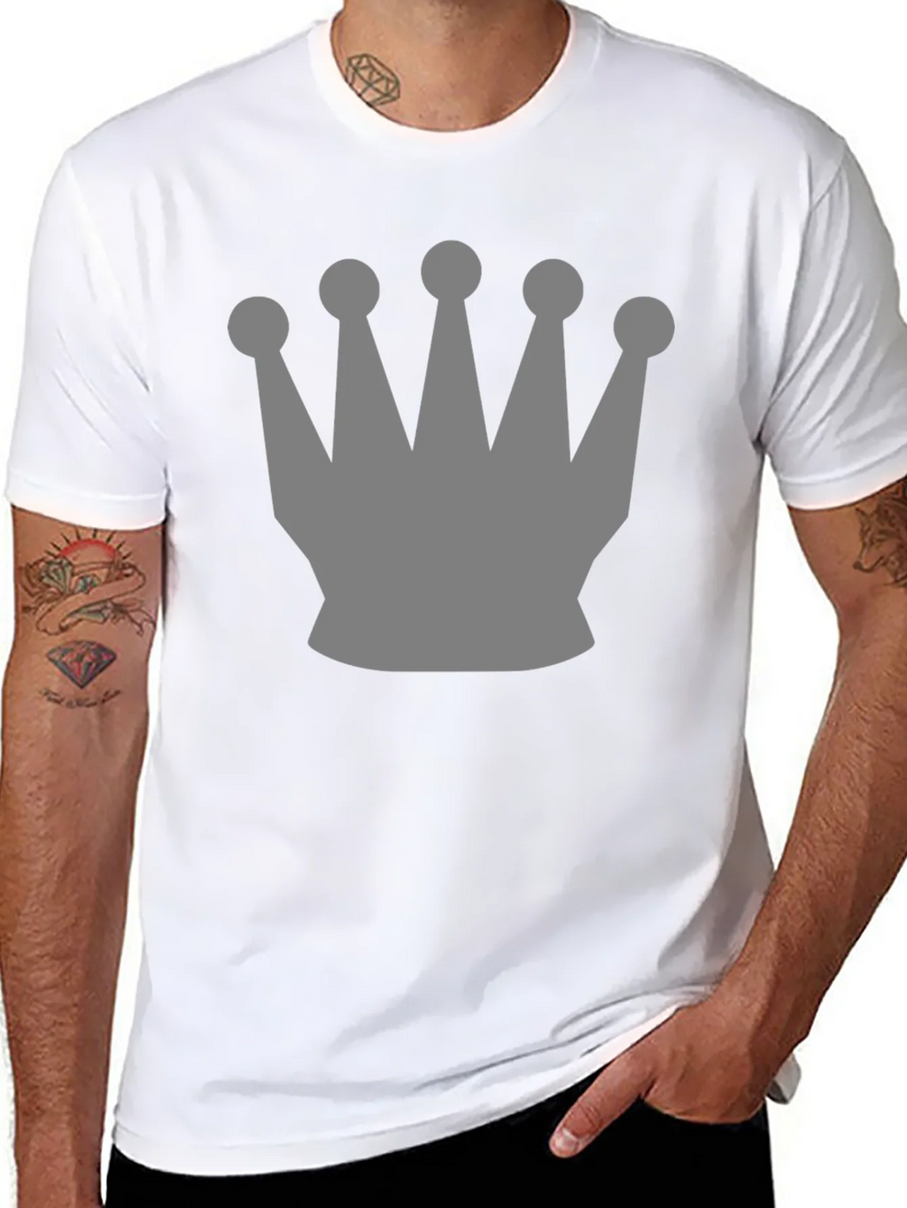 Mens Black Crown Graphic Tee - Stylish Casual Wear