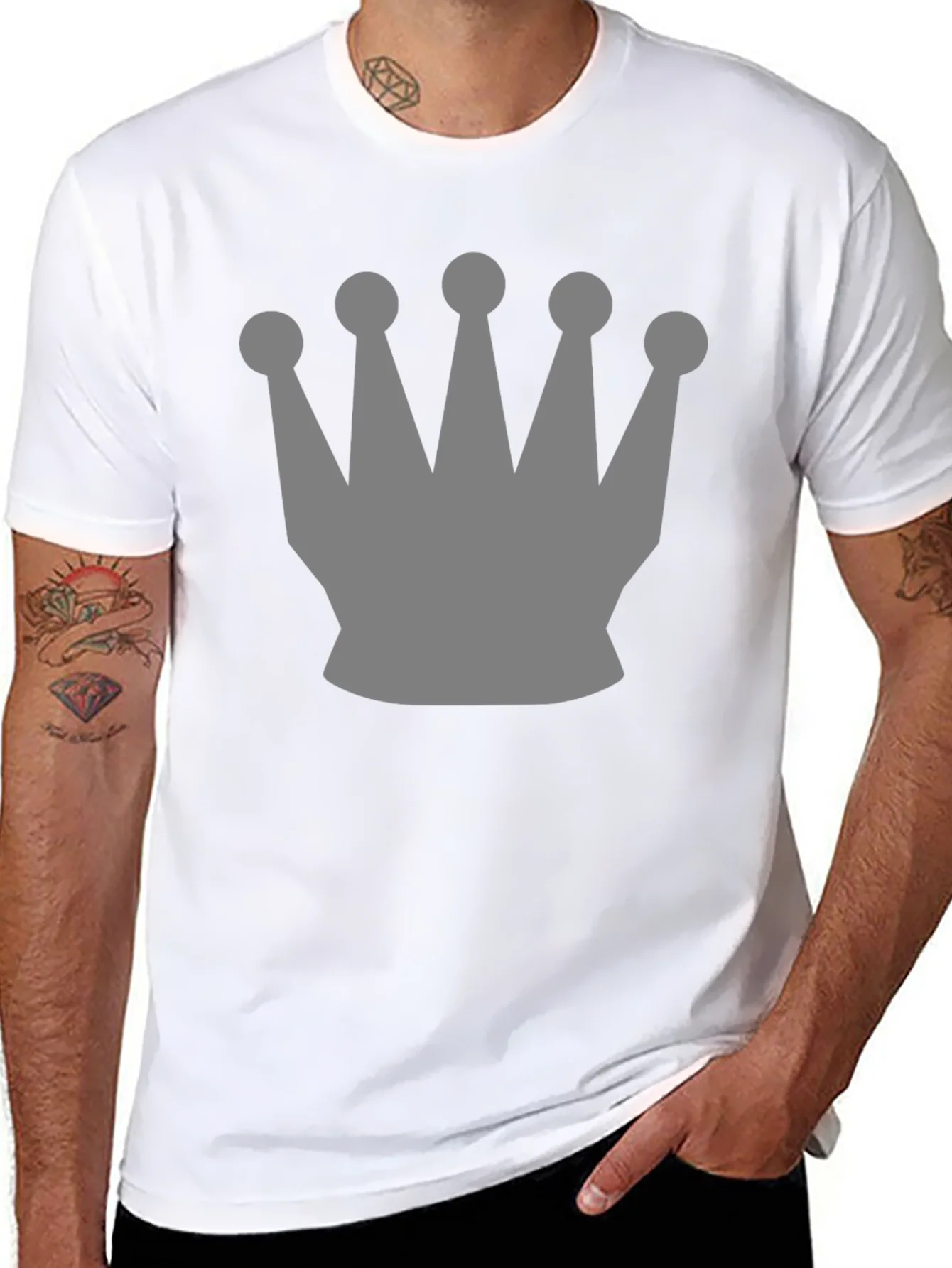 Mens Black Crown Graphic Tee - Stylish Casual Wear