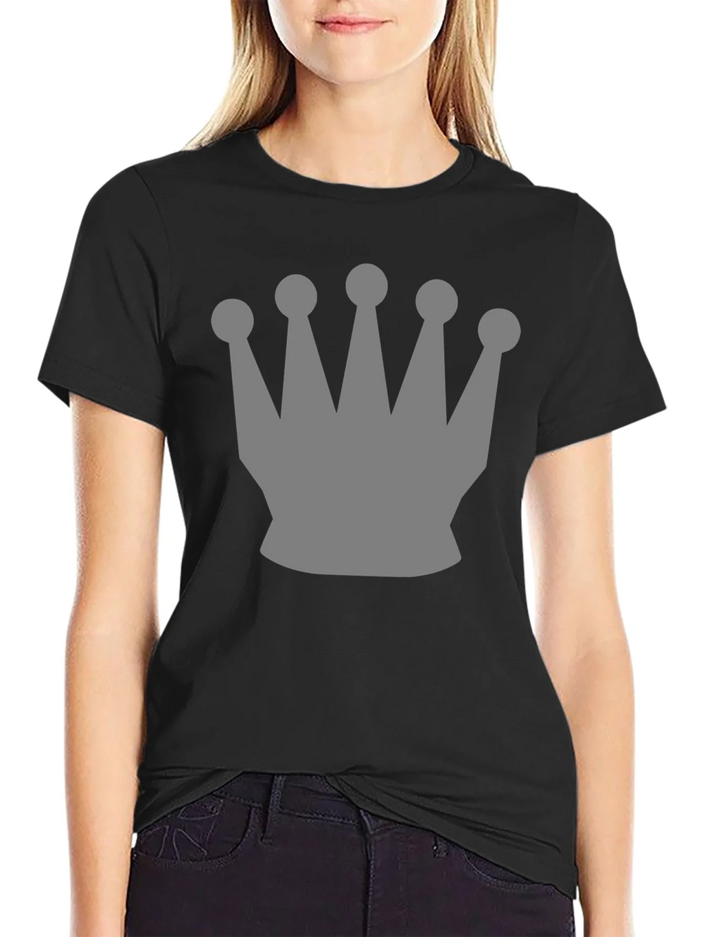 Mens Black Crown Graphic Tee - Stylish Casual Wear