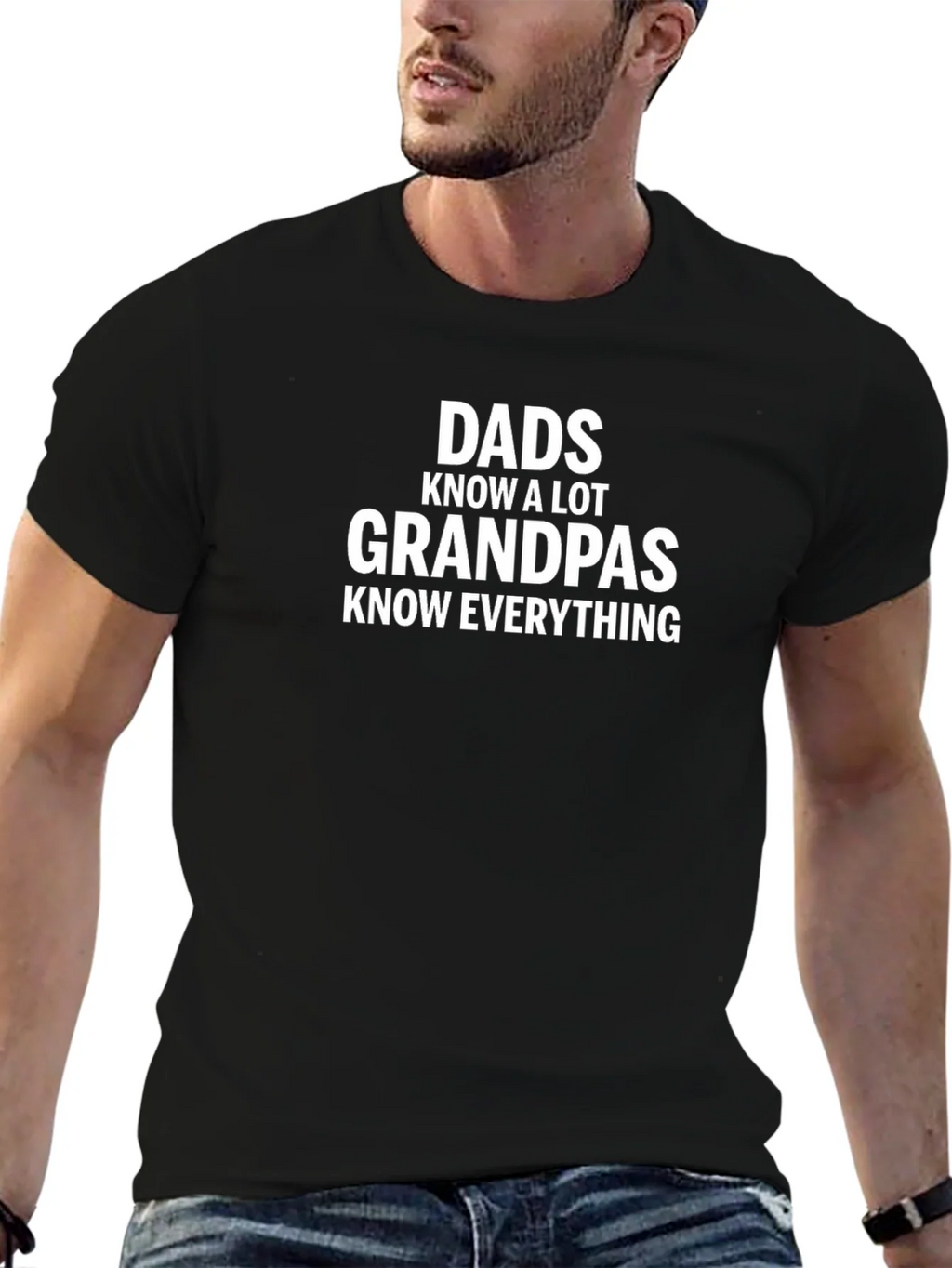 Dads Know A Lot Grandpas Know Everything Black T-Shirt