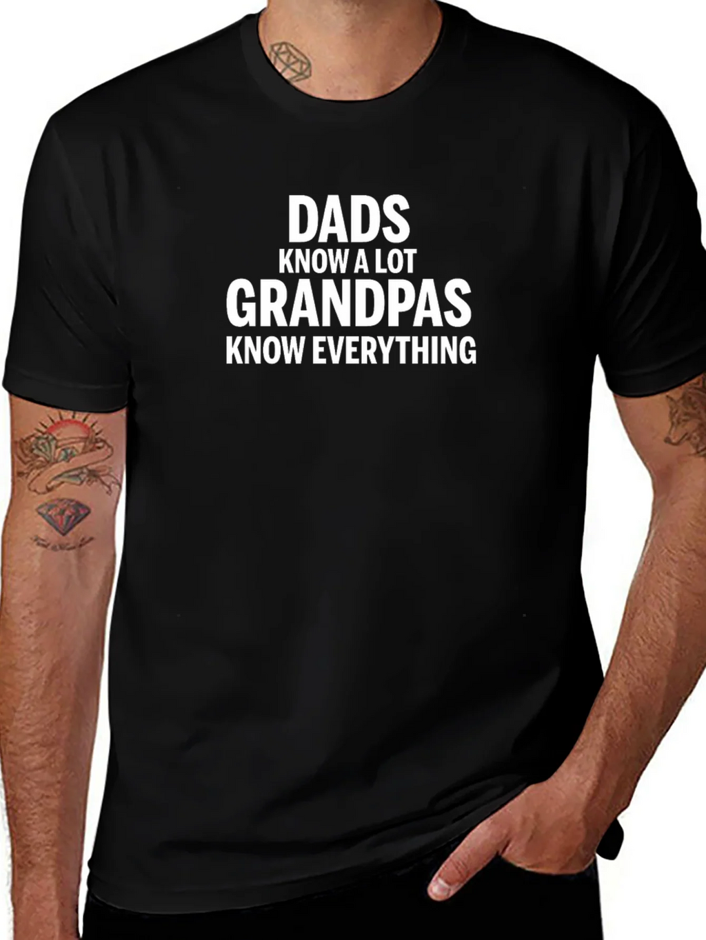 Dads Know A Lot Grandpas Know Everything Black T-Shirt