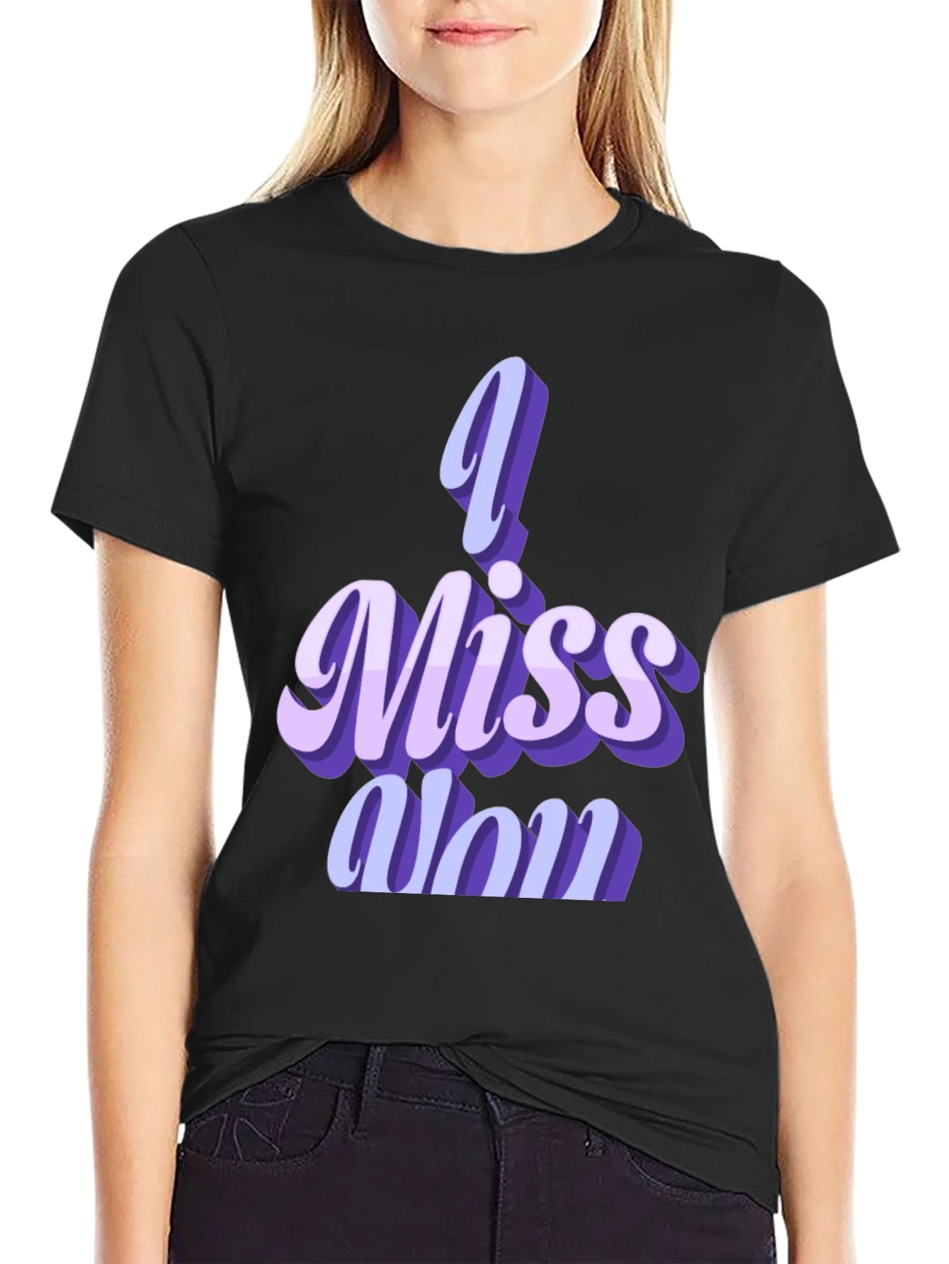 I Miss You Graphic Tee - Soft Black Unisex T-Shirt